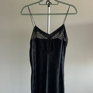 Vintage Valerie Stevens Silk Black Long Slip Dress